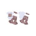 thumbnail image 3 of Aojekbee Baby Girls Summer Outfits Short Sleeve Romper + Butterfly Flare Pants + Headband Set Newborn Clothes, 3 of 10