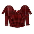 thumbnail image 4 of Otqutp 0-10 Years Kids Boys Girls Pajamas Set Toddler Button-Down Plaid Long Sleeve T-Shirt Top + Pants 2PCS Christmas Outfits Clothes(Red-c,5-6 Years), 4 of 4
