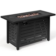 Topbuy Outdoor 60,000 BTU Fire Pit Table Patio Propane Heater w/Door & Table Cover
