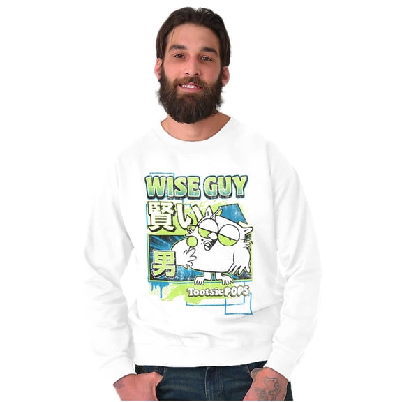 Tootsie Pop Mr Owl Kanji Wise Guy Sweatshirt for Men or Women Brisco Brands S