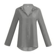thumbnail image 2 of Qwertyu Womens Button Down Shirts Long Sleeve Blouses for Women Business Casual Lightweight Tops Gray S, 2 of 6