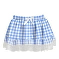 thumbnail image 4 of Skirt Cozy Stylish Plaid Skirt Design A Line Mini Skirt For Daily Wear Outfits Sky Blue XL, 4 of 4