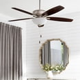 thumbnail image 2 of 70525-65-Quorum Lighting-Breeze - 52 Inch 5 Blade Ceiling Fan with Bowl Light Kit-Satin Nickel Finish-Dark Oak/Walnut Blade Color, 2 of 3