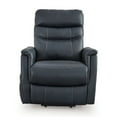 thumbnail image 2 of Barrett Power Lift Recliner Chair, Navy Blue Faux Leather, Pillow Back, 2 of 5