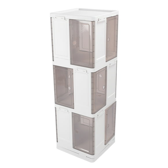 Rotating Bookshelf, Space Saving Bookcase with Transparent Magnetic Door, Tall Storage Rack for Bedroom, Living Room, Playroom, Fits Small Space, Corner Bookshelf Display Stand