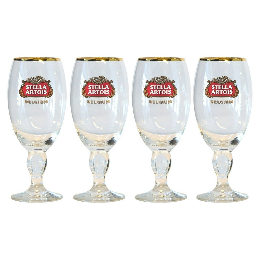 Belgian Chalice Beer Glasses 0.5L Set of 4, Capacity 0.5L/17 oz. By