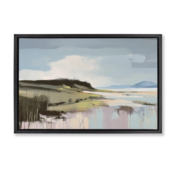 Stupell Industries Modern Verdant Waters Black Framed Floater Canvas Wall Art design by Elara Yasna, 17 x 25