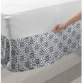 thumbnail image 2 of Floral Bed Skirt, Composition of Flowers and Leaves Hand Drawn Blooms and Flourishes, Elastic Bedskirt Dust Ruffle Wrap Around for Bedding Decor, 4 Sizes, Indigo Charcoal Grey, by Ambesonne, 2 of 2