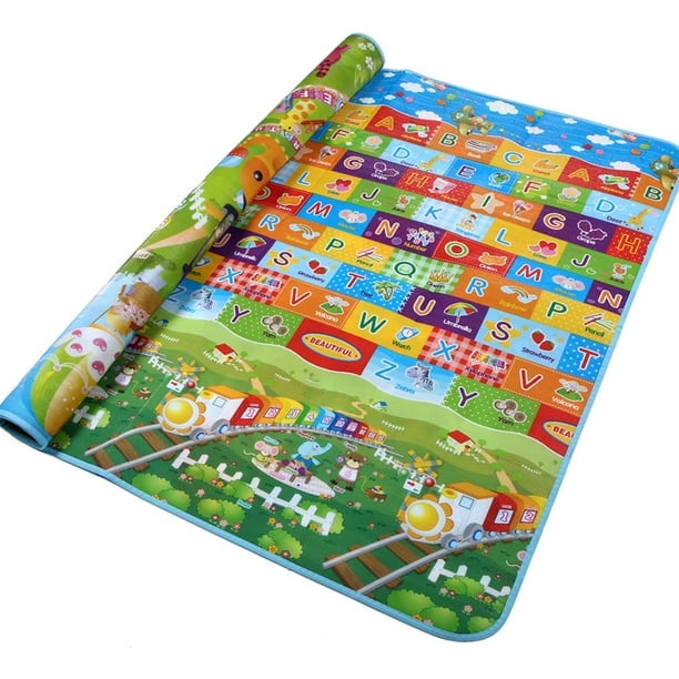 71"x59" Extra Large Baby Play Mat - Premium Thick, Non-Slip & Machine Washable Foam Floor Mat For Infants, Babies & Toddler. Fits Playpens,Spacious Crawling Space, Alphabet Design, Foldable & Odorless
