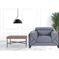 thumbnail image 4 of Mod Slate Blue Leather and Chrome Deco Accent Chair, 4 of 8