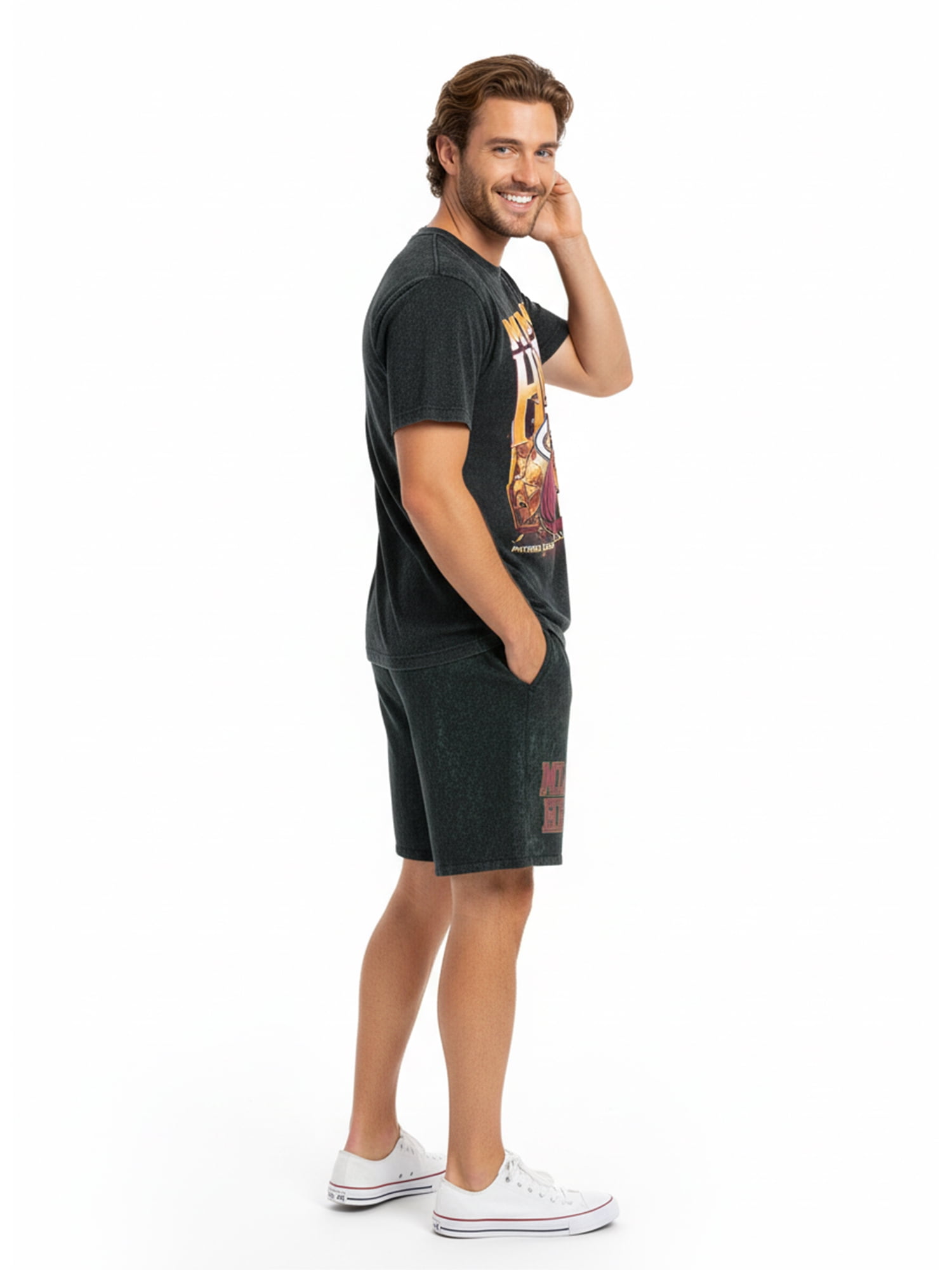 NBA Miami Heat Men's & Men's Big and Tall Mineral Wash Graphic Shorts, Sizes XS–5XB