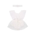 thumbnail image 1 of ITFABS Baby Girl's One-piece Romper, Princess Style Cut-out Ruffled Lace Clothing, 1 of 8