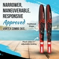 thumbnail image 2 of OBrien Vortex Combo 65.5 Inch Adult Mens Size 4.5-13 Wide Body Water Skis, Red, 2 of 9