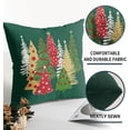 thumbnail image 5 of Green Christmas Pillow Covers 18x18 Set of 2 Red Gold White Xmas Tree Print Decorative Throw Pillows Outdoor Farmhouse Holiday Decoration Pillowcases Cushion Case Decor for Home Sofa Couch Bed, 5 of 6