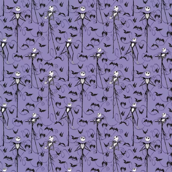 Nightmare Before Christmas Jack Skellington with Bats Cotton Fabric (1 yard)