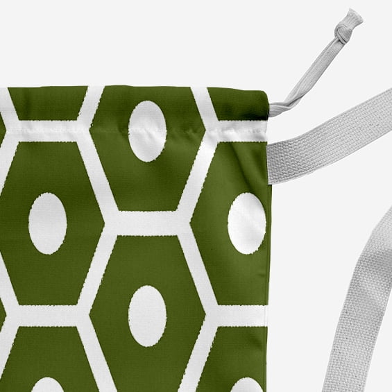 Simply Daisy Geometric 18 x 29 in Green Laundry Bag