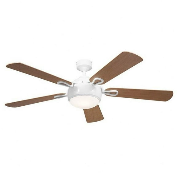 5 Blade Ceiling Fan with Light Kit in  Style-16 inches Tall and 60 inches Wide-White Finish-White Blade Color Bailey Street Home 147-Bel-5056876