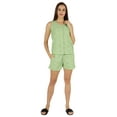 thumbnail image 5 of Bimba Solid Schiffli Top And Short Nightwear Set For Womens Casual 2pcs Sexy Lounge Sleepwear, 5 of 7