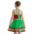thumbnail image 3 of TiaoBug Christmas Sparkly Dress for Girls Striped Sequins Ballet Leotard Dance Tutu Dress Green 14, 3 of 7