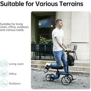 ELENKER Knee Scooter Steerable Deluxe Medical Knee Walkerfor Foot Injury Crutch Alternative Blue