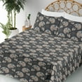 thumbnail image 3 of Ambesonne Sugar Skull Fitted & Flat Sheet with Sham 3 Pcs Set, Talavera Mexican Print, Twin, Dark Blue Grey Umber, 3 of 5