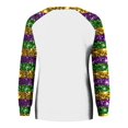 thumbnail image 4 of FrzhBrz Mardi Gras T Shirts for Women Long Sleeve Round Neck Carnival Themed 3d Print Party Parade Blouses Pullover Casual Loose Fit Mardi Gras Tops, 4 of 4