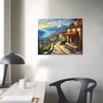 thumbnail image 3 of COMIO Italian Cityscape Abstract Wall Art Artwork: Mediterranean City Italy Street Towns Picture Painting on Canvas for Paris Cafe Room, 3 of 4