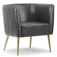 thumbnail image 5 of Set of 2 Adaya Gray Faux Leather Arm Chair with Beech Legs, 5 of 5