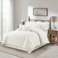thumbnail image 2 of Nanshing Peeta 7 Piece Striped Comforter Set, White, California King, 2 of 8