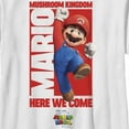 thumbnail image 2 of Boy's The Super Mario Bros. Movie Mario Mushroom Kingdom Here We Come Graphic Tee White Small, 2 of 4
