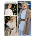 thumbnail image 4 of Oudiya Girls Sweater Dress Puff Long Sleeve Casual Cable Knit Pullover Winter Christmas Dresses for Kids 6-13Y, 4 of 5