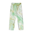 thumbnail image 3 of Lsque Green And Gold Abstract Marble Print Men's Pajama Pants, Lounge Pant - Comfortable Home Wear,Elastic Waistband, Stylish Design-Small, 3 of 9