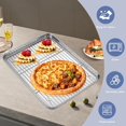 thumbnail image 3 of Baking Sheet with Rack Set (3 Pans + 3 Racks), Stainless Steel Baking Pan Cookie Sheet with Cooling Rack, Heavy Duty & Easy Clean，Stainless steel commercial baking tray, 3 of 5