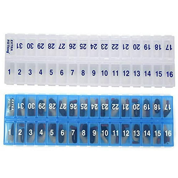Pill Thing 31 Day AM PM Monthly Pill Planner Organizer, Large Capsules