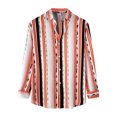 thumbnail image 1 of Camisas Manga Larga Hombre Camisa con estampado multicolor de otoño e invierno para hombre Blusa informal de manga larga con cuello vuelto (Red, S), 1 of 7