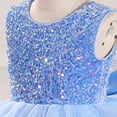 thumbnail image 7 of XXWXYD Sequin Flower Girl Dresses Wedding 𝖱uffles Sleeves Pageant Puffy Tulle Prom Gown Bridesmaid Princess Ball Gown Par𝗍y Dress First Comunion Christening 𝖱uffled Sleeve Flower Girl, 7 of 7