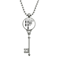 thumbnail image 1 of Morse Code Point-Line Representation Pendant Vintage Necklace Silver Key Jewelry, 1 of 3
