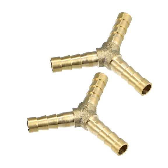 8mm Copper Barb Hose Fitting Tee Y Shape 3 Way Connector for Joiner Air Water Fuel Gas 2pcs