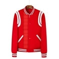 thumbnail image 1 of QueenLine Goose down baseball leather sleeve wool thickened college style warmth American style jacket, 1 of 11