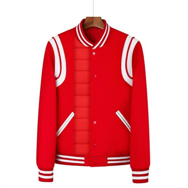 QueenLine Goose down baseball leather sleeve wool thickened college style warmth American style jacket