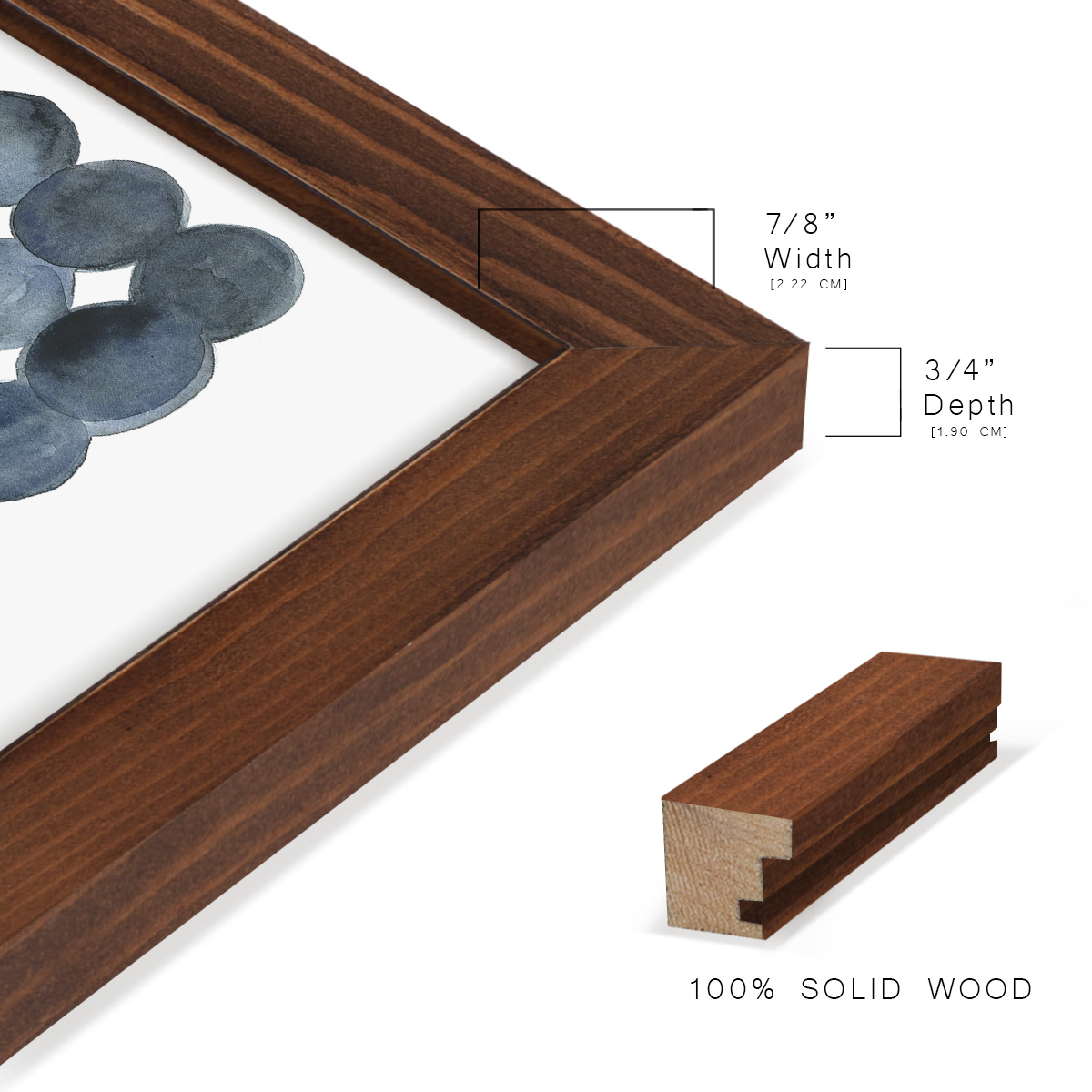 Blue Grey Density I -Framed Print w/glass-Chestnut