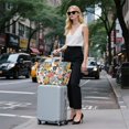 thumbnail image 6 of FORMRS Tote Bag for Women Quilted Large Capacity Travel Work Carry On Shoulder Handbag, Black Flowers Pattern, 6 of 7