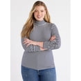 thumbnail image 6 of Free Assembly Women's Long Sleeve Fine Rib Turtleneck Top, 6 of 8