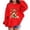Red, variant on Print Girls Hooded Sweatshirt Festive Pullover Soft Top Cozy Winter Wear Playful Holiday Outfit for Kids Comfy Jr 4-5 Years