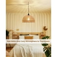 thumbnail image 5 of Rattan Hanging Lamp,Boho Pendant Lights,Plug in Cord Hanging Rattan Light,Plug Into Wall Outlet Pendant Light Fixture On/Off Switch for Living,Dinner Room,Bedroom,Kitchen,for E26,without Bulb, 5 of 7