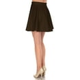 thumbnail image 4 of Simply Ravishing Women's Basic Versatile Stretchy Flared Casual Mini Skater Skirt (Size: XS-3X), X-Small, Brown, 4 of 5