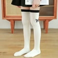 thumbnail image 4 of Esaierr Kids Girls Knee High Socks Big Girls Stockings Tube Socks Dress Socks Toddler Baby Girls Cotton Tube Uniform Stockings 2 Pairs for 3-12Y, 4 of 7