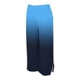 thumbnail image 4 of Womens Linen Wide Leg Pants Casual Loose Elastic High Waist Summer Beach Vacation Capri Palazzo Trousers with Pockets (M, Dark Blue), 4 of 5