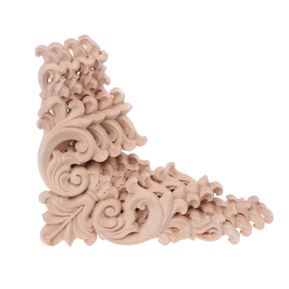 UNTERING Wood Carved Decal 1Pair Corner Onlay Applique Unpainted Frame Decoration for Home Bedroom Office Sofa Bed Decor Supplies