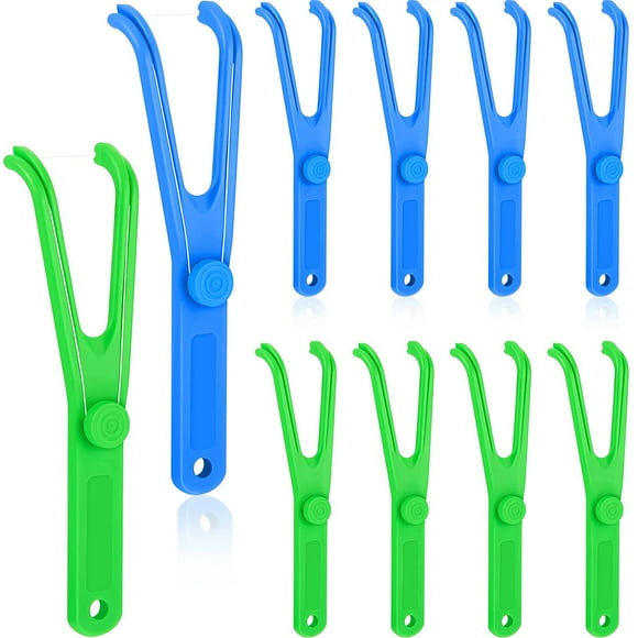 SHTUUYINGG 10 Pcs Porte-Fil Dentaire Réutilisable Poignée de Fil Dentaire pour Nettoyage Buccal